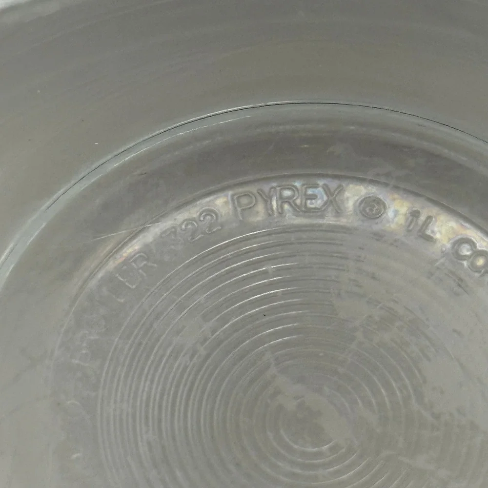 Vintage PYREX 322 Colonial Mist Clear White Daisy 1L Nesting Mixing Bowl 7 inch